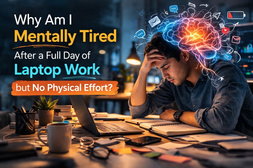 Exhausted after sitting at your computer all day? Discover why laptop work drains brain energy and how to restore your focus, motivation, and energy fast.